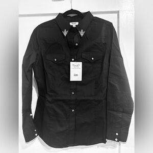 Black Embellished Ladies Shirt